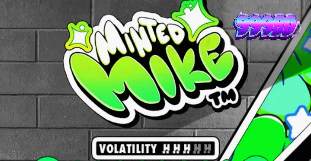 Minted Mike স্লট গেমের গ্রাফিতি এবং নিয়ন থিমযুক্ত ইন্টারফেস